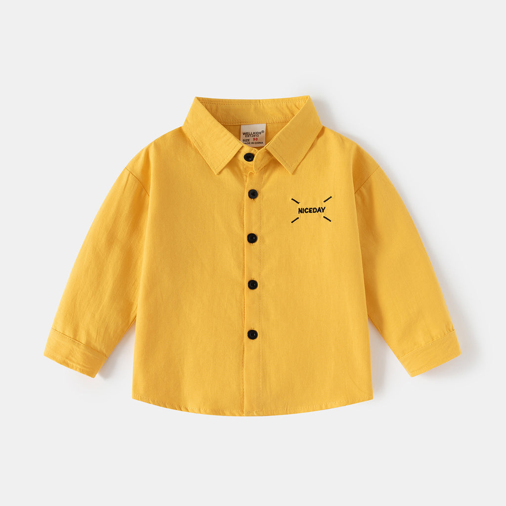 Camisa de Manga Larga con Bordado para Bebé Niño