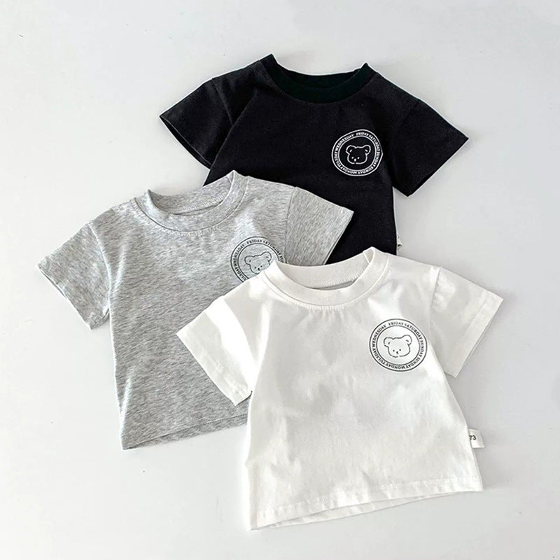 Children's Short Sleeve T-Shirt Cute Baby Cartoon Casual Kids' Top for Boys and Girls