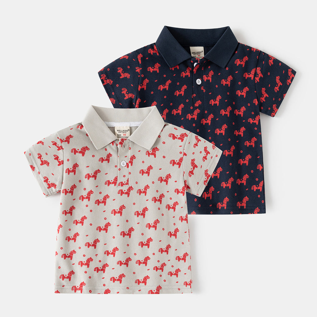 Camiseta Manga Corta con Estampado de Dibujos para Bebé