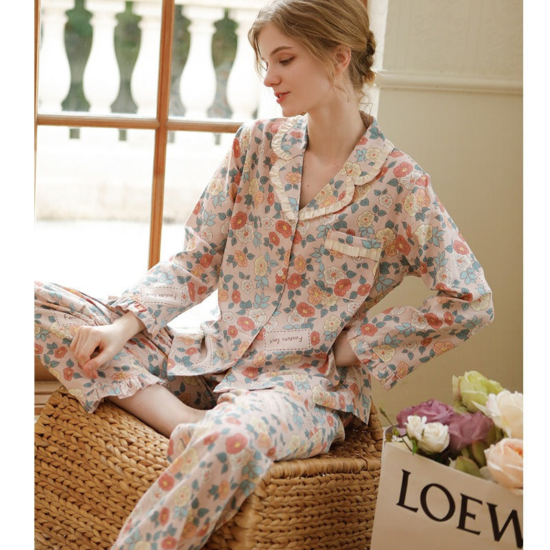 Pijama de Algodón de Manga Larga para Mujer