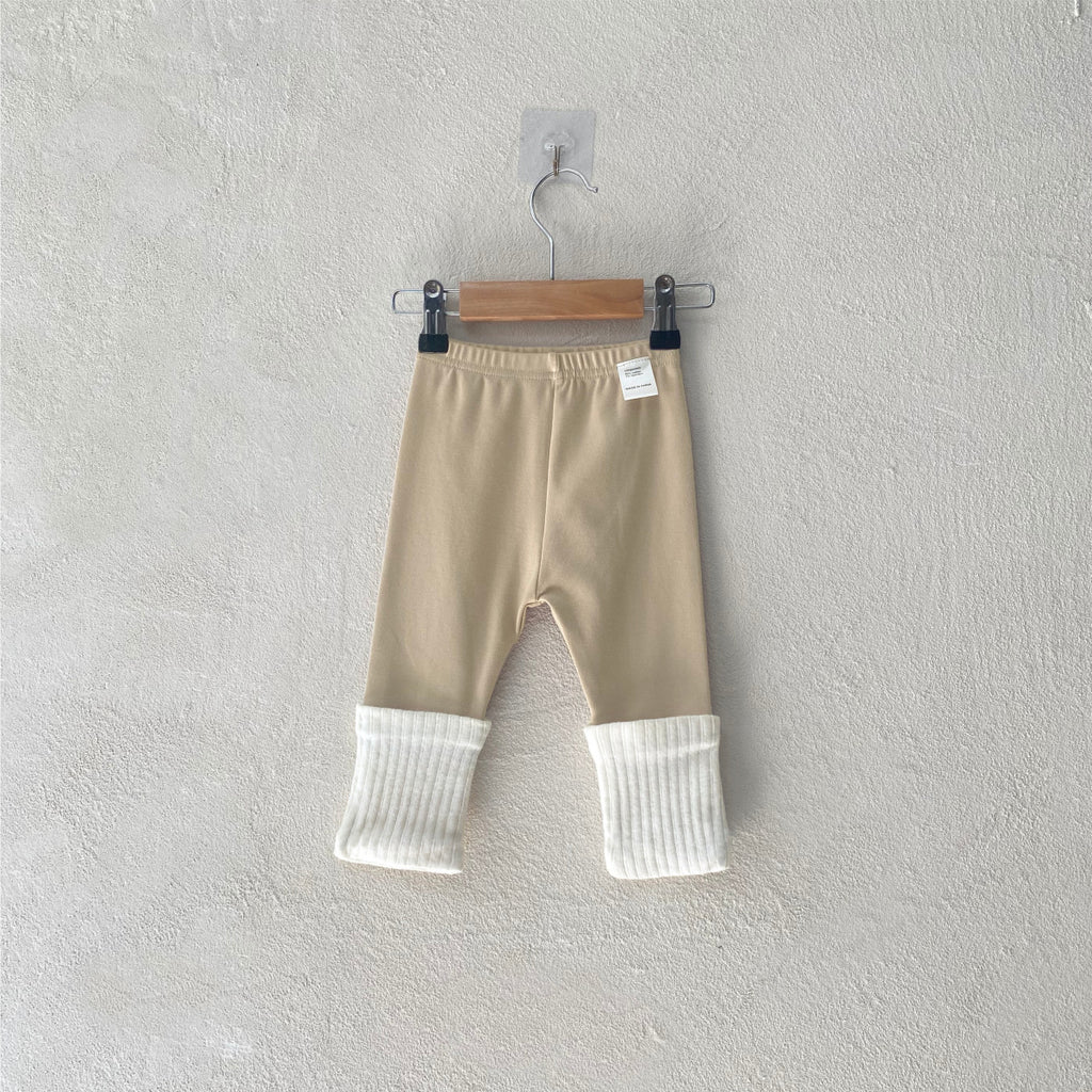 Kids' Patchwork Bottoms, Baby Cotton Ribbed High-Elastic Home Wear Pants