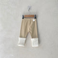 Kids' Patchwork Bottoms, Baby Cotton Ribbed High-Elastic Home Wear Pants
