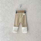 Kids' Patchwork Bottoms, Baby Cotton Ribbed High-Elastic Home Wear Pants