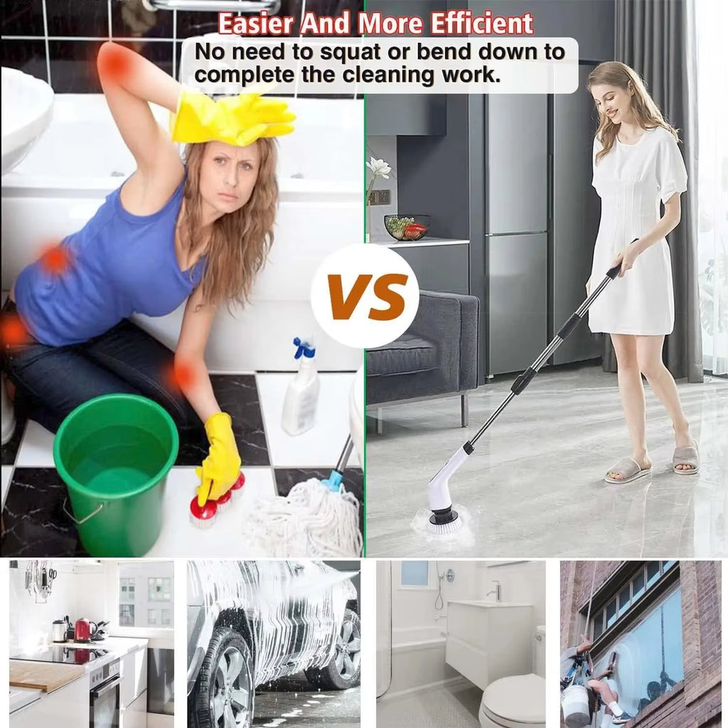 Cepillo Eléctrico Giratorio Inalámbrico | Limpieza Multipropósito para Ducha, Baño, Cocina y Azulejos