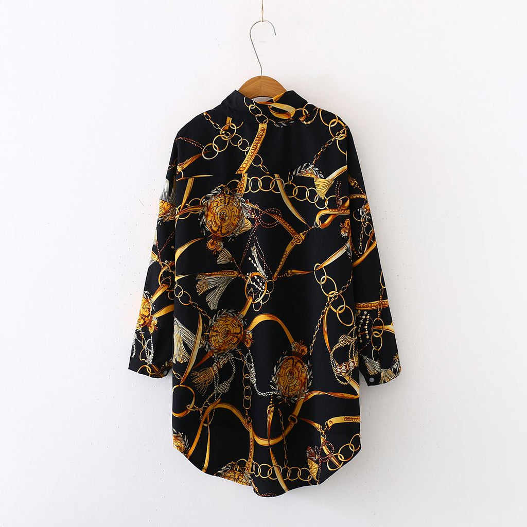 Blusa de Gasa Holgada Talla Grande para Mujer