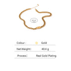 Collar de Cadena Dorada de Acero Inoxidable para Mujer
