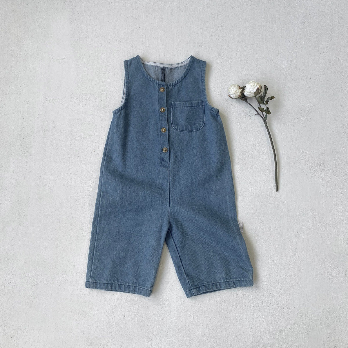 Kids' Overalls Jeans, Children's Infant Denim Rompers, Baby Long Denim Vest, Long Crawler Pants