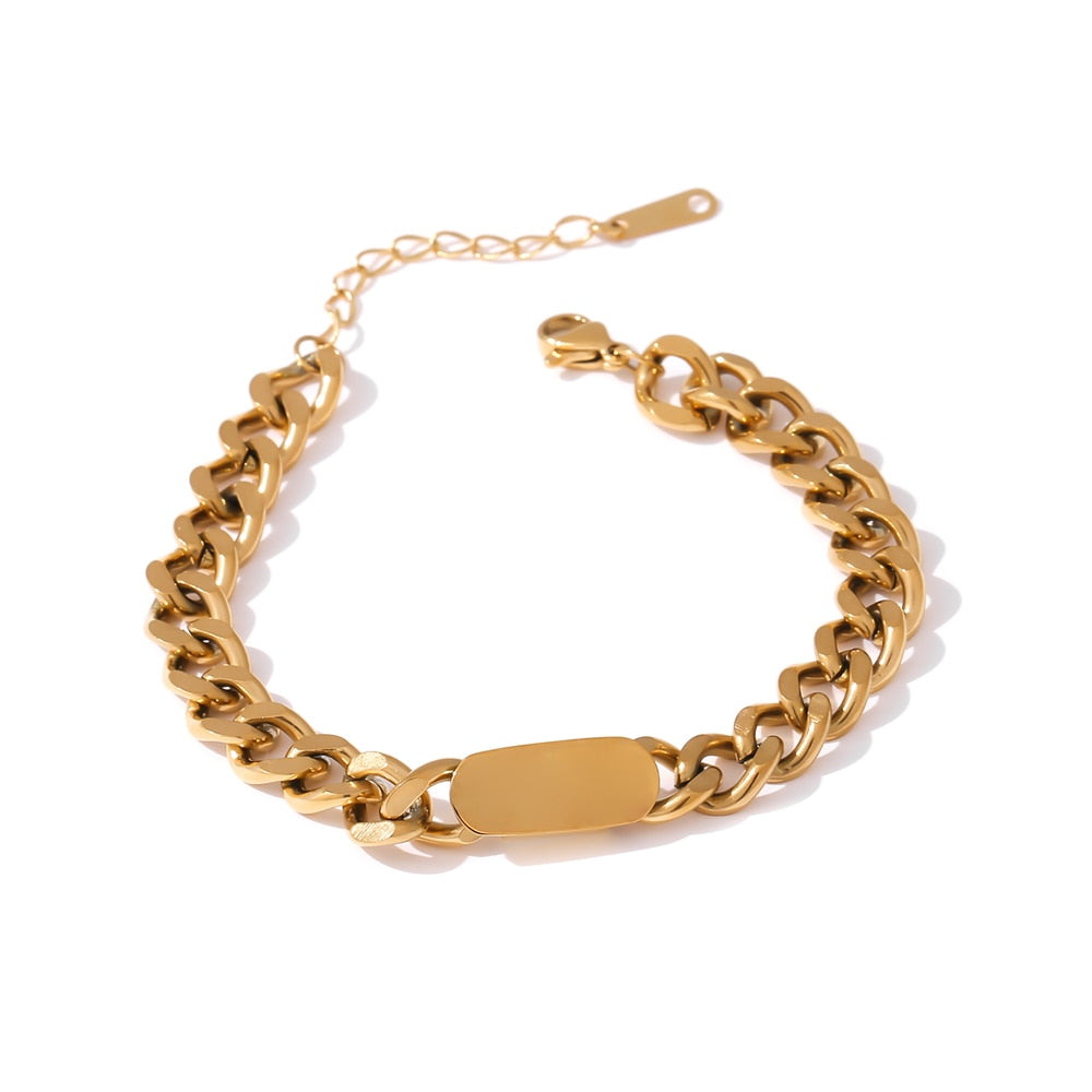 Collar de Cadena Dorada de Acero Inoxidable para Mujer