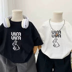Children's Short Sleeve T-Shirt Cute Baby Cartoon Stylish Mid-Small Kids Unisex Top