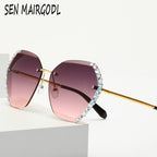 Gafas de Sol sin Montura con Cristales de Lujo para Mujer