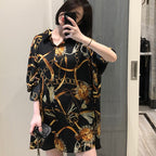 Blusa de Gasa Holgada Talla Grande para Mujer