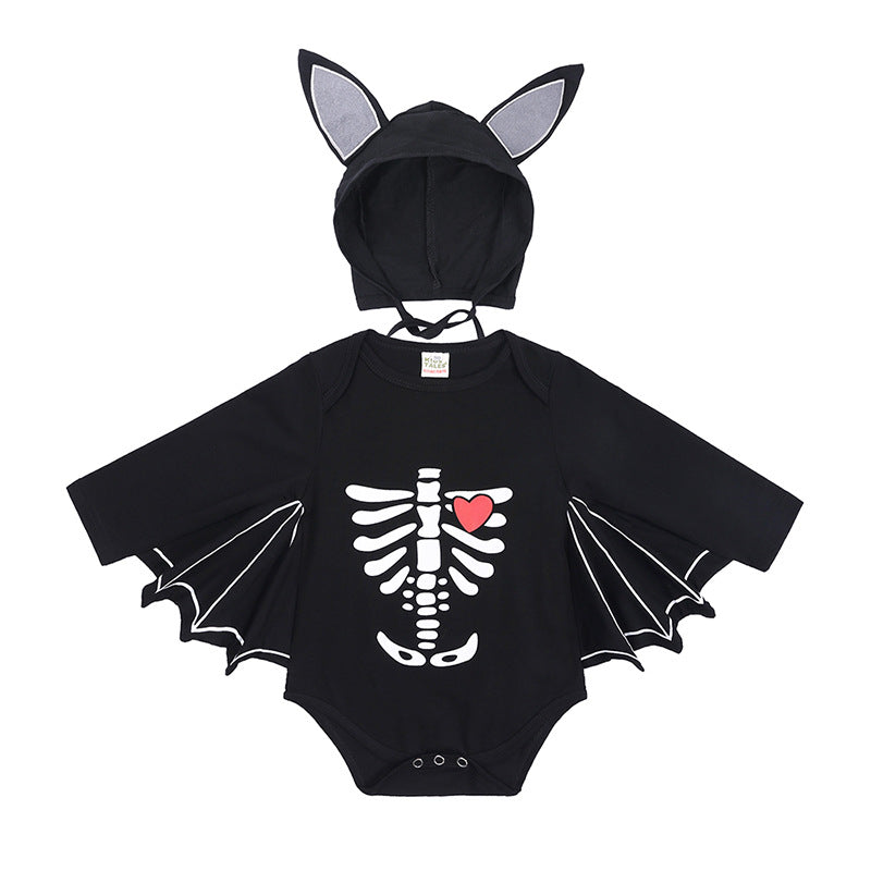 Halloween Kids Costume Long Sleeve Bat Sleeve Design Baby Clothes Unisex Infant Triangular Romper