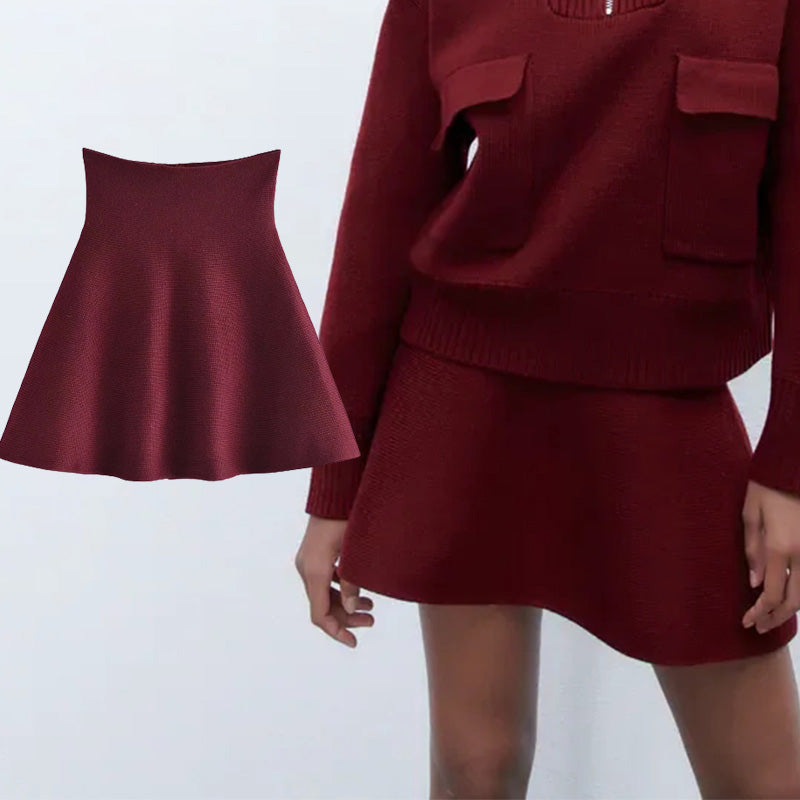 Woman Half Skirts  Spring New Women Fashion Knitted Mini Skirt Faldas Lady Chic Elegant Mujer Female Skirts