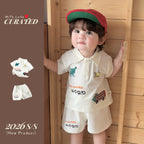 Baby Summer Outfit Set, Kids Casual Wear, Polo Collar Short Sleeve T-Shirt