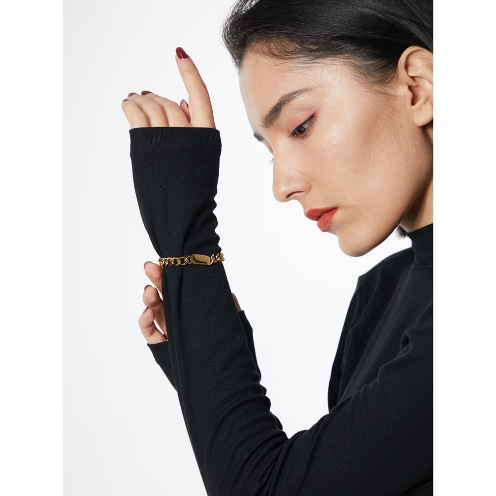 Collar de Cadena Dorada de Acero Inoxidable para Mujer