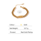 Collar de Cadena Dorada de Acero Inoxidable para Mujer