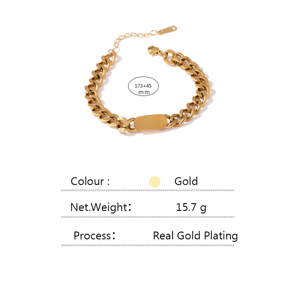 Collar de Cadena Dorada de Acero Inoxidable para Mujer
