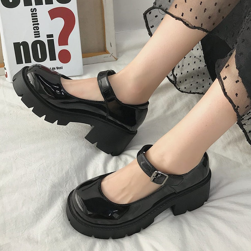 Zapatos de Tacón Alto Mary Jane de Charol para Mujer