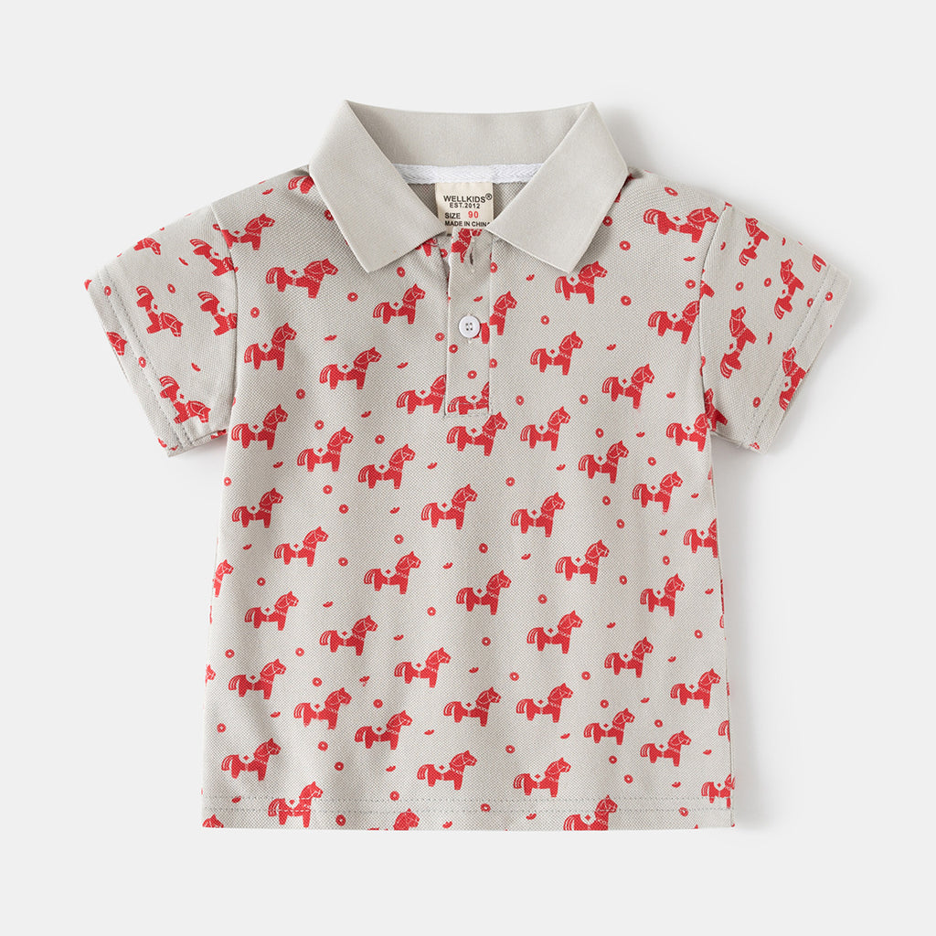 Camiseta Manga Corta con Estampado de Dibujos para Bebé