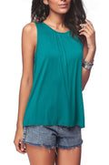 Camiseta Sin Mangas de Color Liso para Mujer