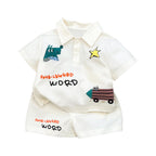Baby Summer Outfit Set, Kids Casual Wear, Polo Collar Short Sleeve T-Shirt