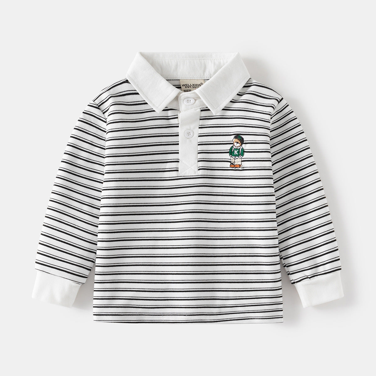 Polo Shirt Long Sleeve Thickened Turn-down Collar T-Shirt Baby Top Kids Clothing