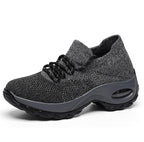 Flying Woven Wedges Casual Shoes Women High Heel Sneakers Women Platform Shoes Zapatilla De Mujer Outdoor Walking Shoes