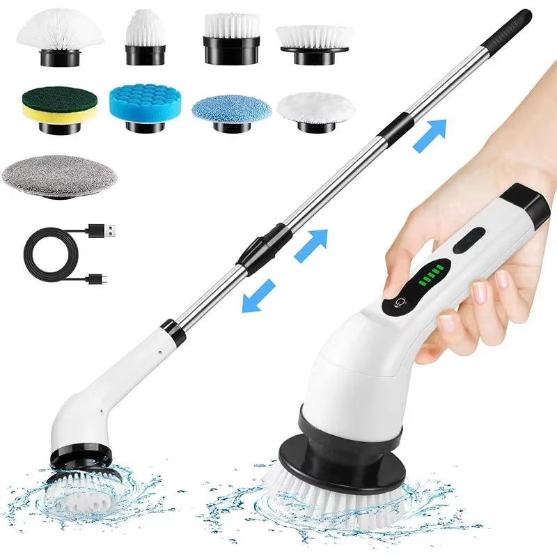 Cepillo Eléctrico Giratorio Inalámbrico | Limpieza Multipropósito para Ducha, Baño, Cocina y Azulejos