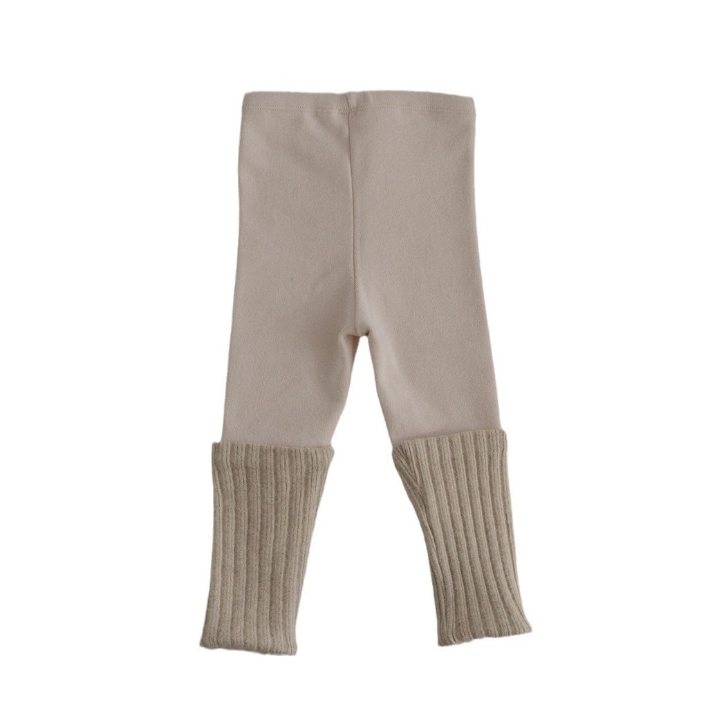 Kids' Patchwork Bottoms, Baby Cotton Ribbed High-Elastic Home Wear Pants