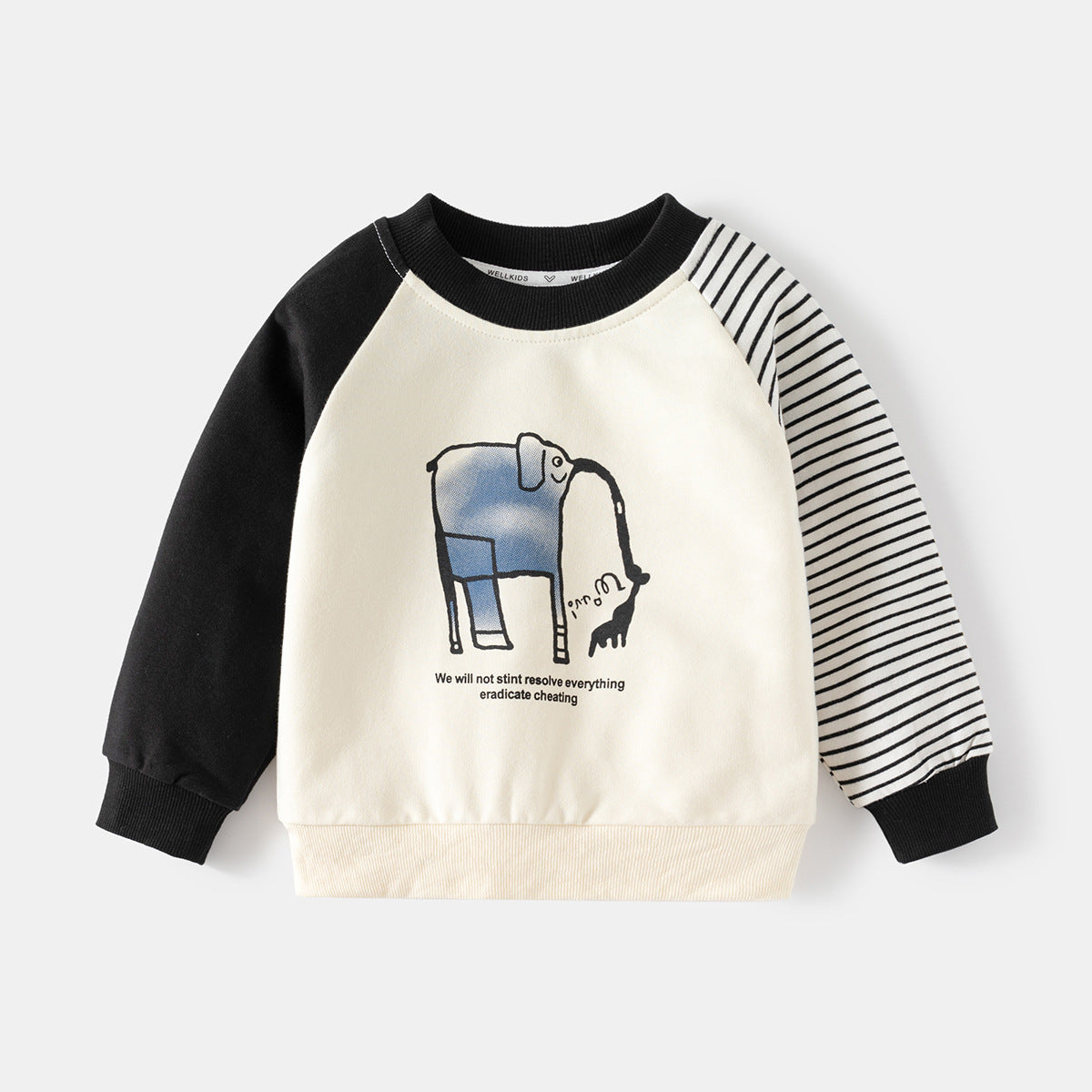 Sudadera Cuello Redondo con Manga de Colores para Bebé