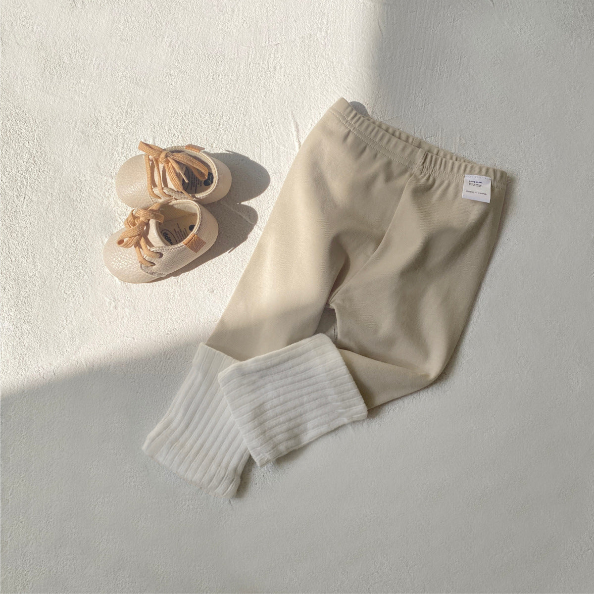 Kids' Patchwork Bottoms, Baby Cotton Ribbed High-Elastic Home Wear Pants