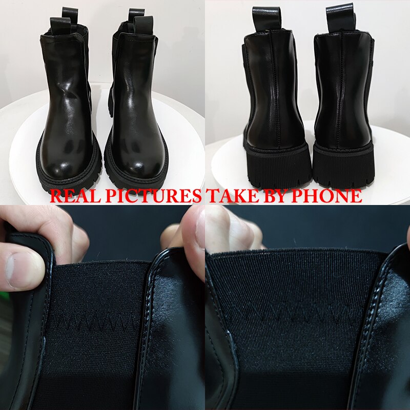 Fashion Women's Chelsea Boots Spring Autumn Waterproof Non-slip Platform Ankle Boots Women Slip on Thick Sole Booties Mujer