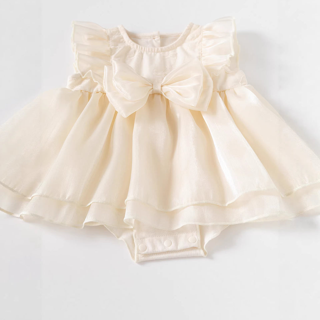 Kids Chiffon Dress for Girls, Birthday Party Princess Dress with Bow, Baby Girl Formal Dress