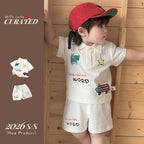 Baby Summer Outfit Set, Kids Casual Wear, Polo Collar Short Sleeve T-Shirt