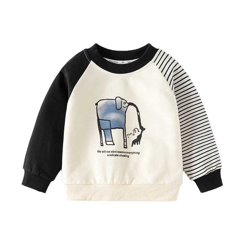 Sudadera Cuello Redondo con Manga de Colores para Bebé