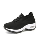 Flying Woven Wedges Casual Shoes Women High Heel Sneakers Women Platform Shoes Zapatilla De Mujer Outdoor Walking Shoes