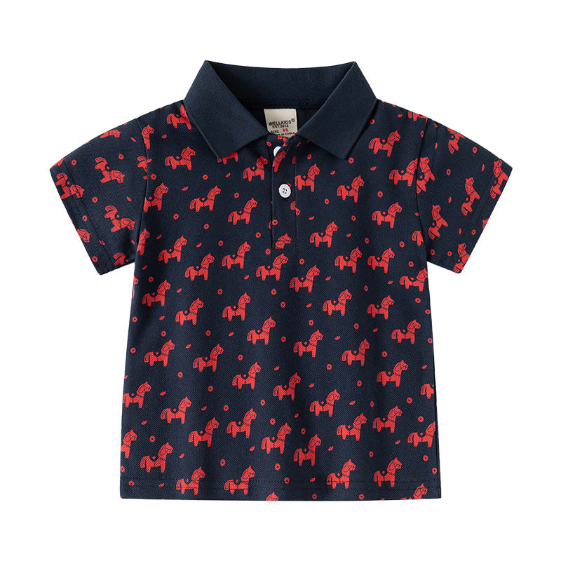 Camiseta Manga Corta con Estampado de Dibujos para Bebé