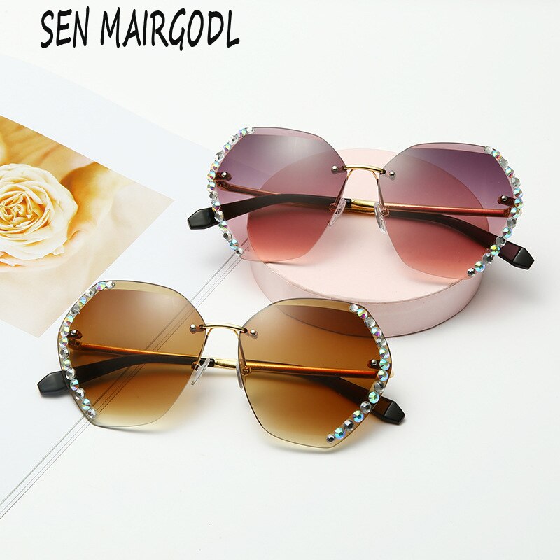 Gafas de Sol sin Montura con Cristales de Lujo para Mujer