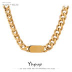 Collar de Cadena Dorada de Acero Inoxidable para Mujer