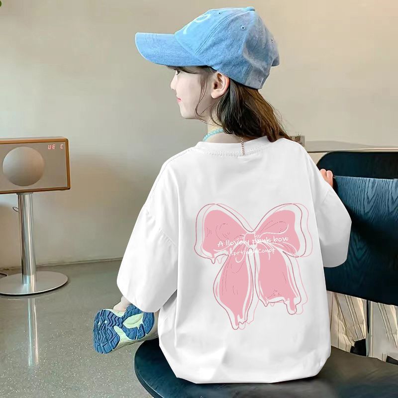 Children's Short Sleeve T-Shirt Pure  Mid-Small Kids Baby Clothes Girls Thin Half Sleeve