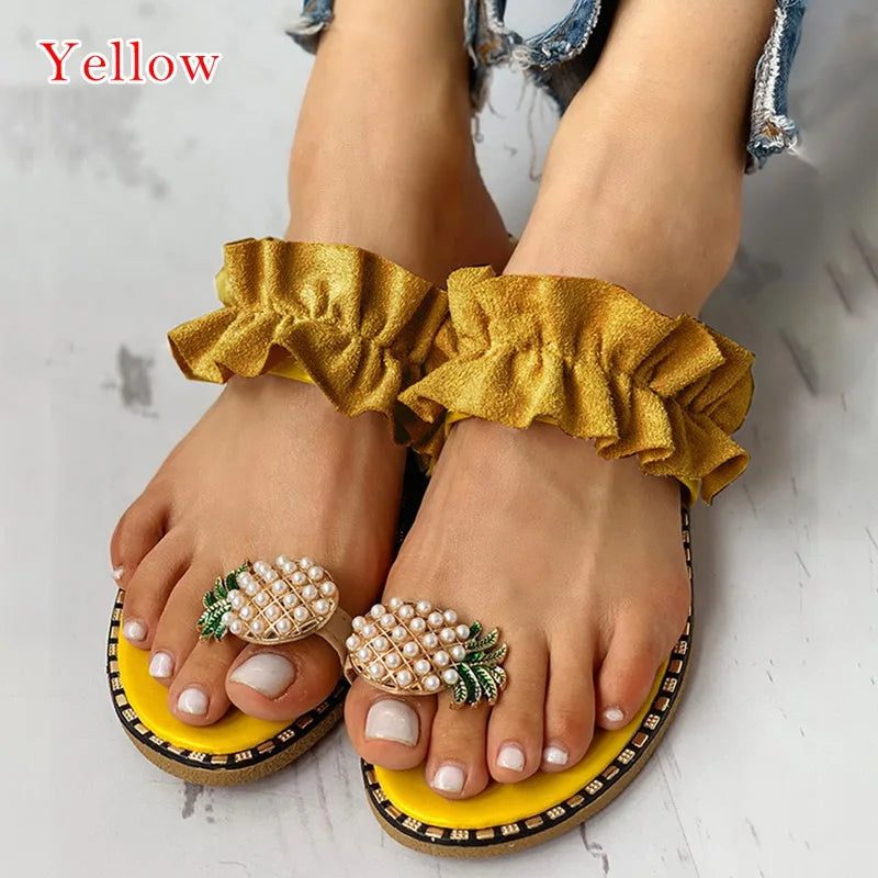 Sandalias de Playa Bohemias con Perla para Mujer