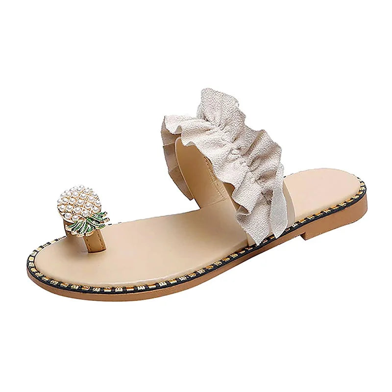 Sandalias de Playa Bohemias con Perla para Mujer