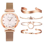 Set de 5 Relojes de Lujo con Pulsera para Mujer