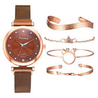 Set de 5 Relojes de Lujo con Pulsera para Mujer