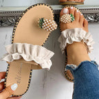 Sandalias de Playa Bohemias con Perla para Mujer