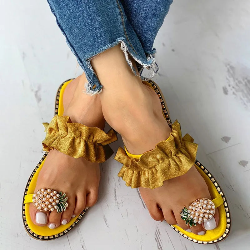 Sandalias de Playa Bohemias con Perla para Mujer