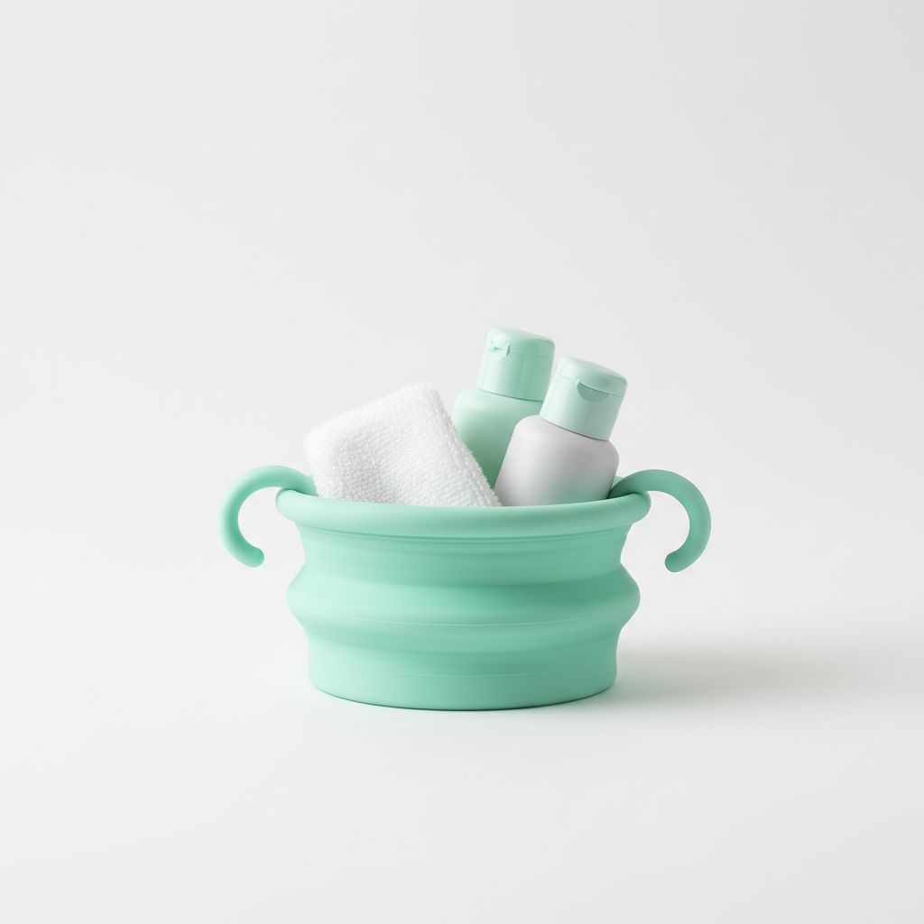 Portaaccesorios plegable color verde menta niño