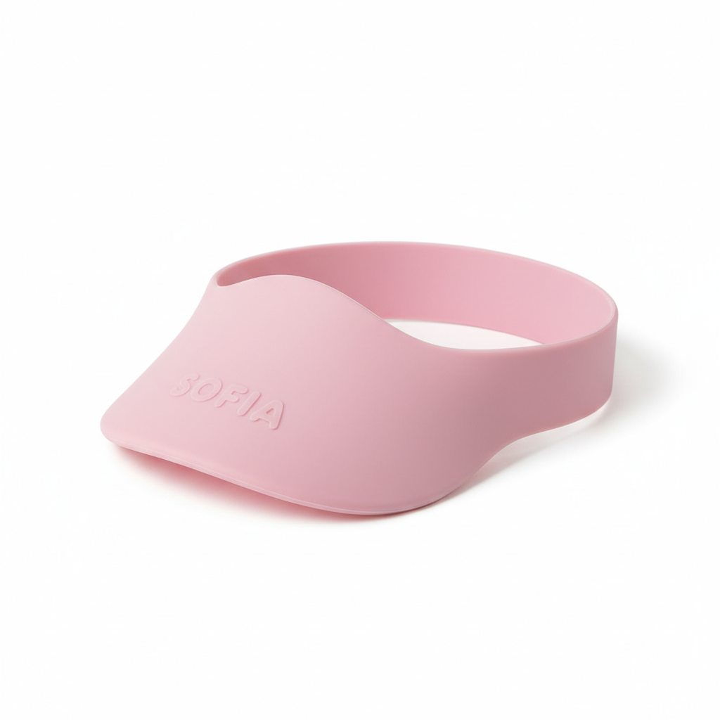 Visera de baño personalizada con nombre SOFIA - niña rosa