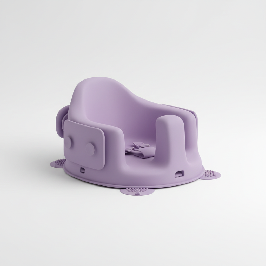 Silla de baño bebé silicona color lila niña