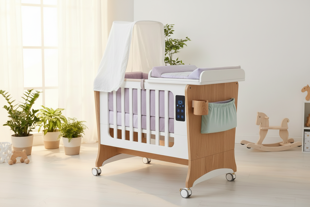 SmartCuna Glow Madera - Interior Lila